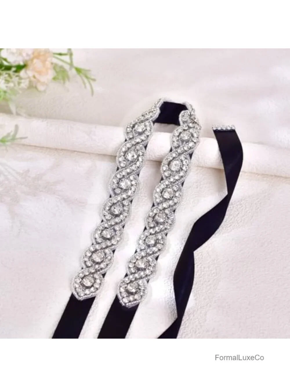 Rhinestone Satin Belt Plus Size Adjustable Lace Up Waistband Bridesmaid Party